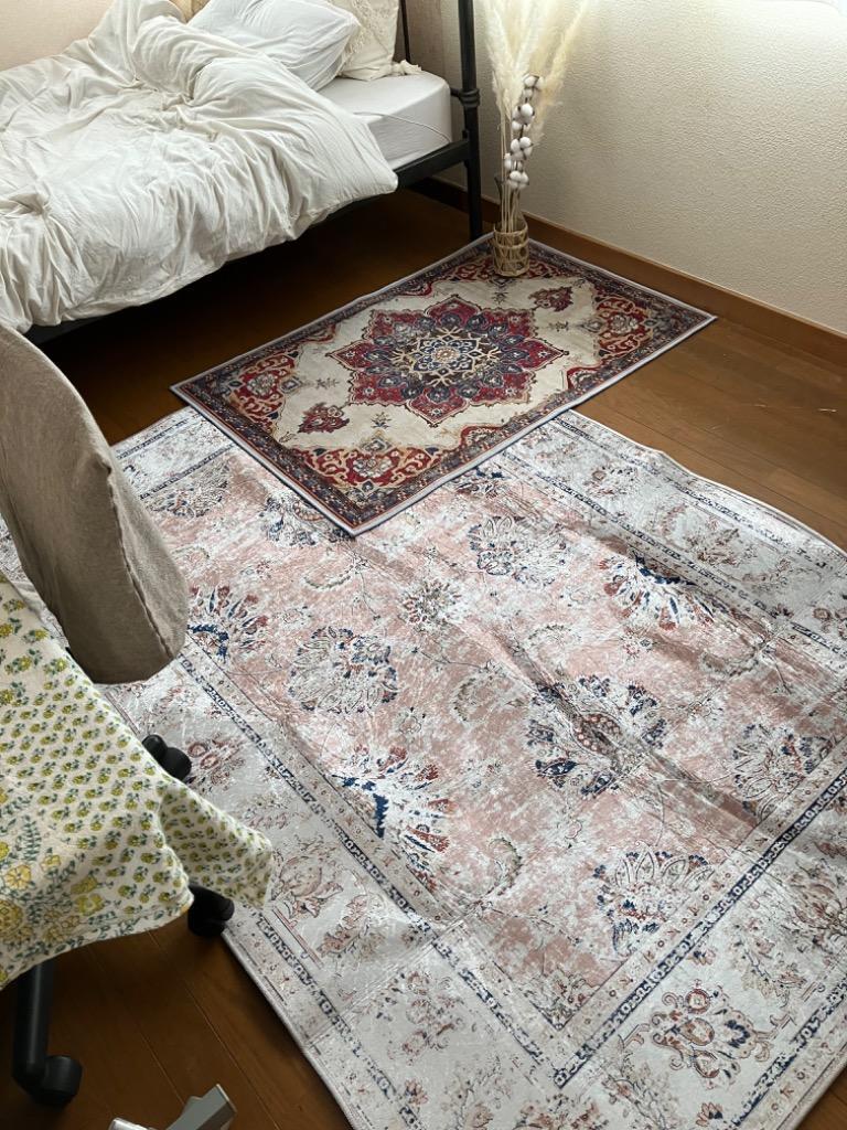 グラムスタイル ラグ カーペット ペルシャ風 1.5畳 130×190 北欧 おしゃれ 洗える 滑り止め ホットカーペット対応 ペルシャ風絨毯 ...