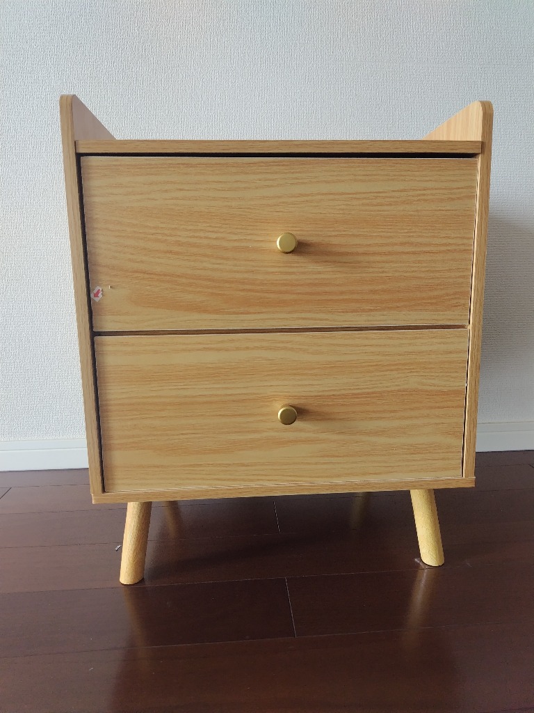 ベッド サイドテーブル 木目調 2段 引き出し エレガント おしゃれ 収納 ベッド サイドテーブル 木目調 2段 引き出し エレガント