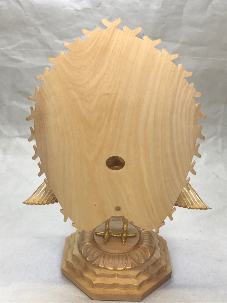 木彫り 仏像 金彩孔雀明王 坐像 高さ17.5cm 柘植製 : 仏像と