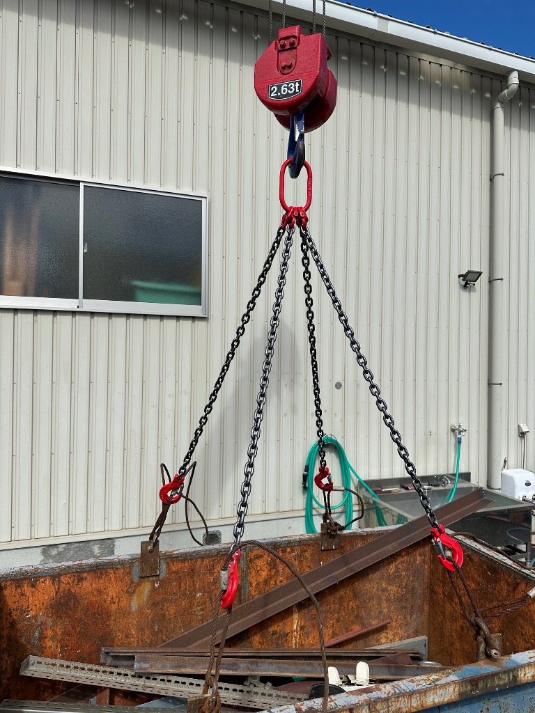 スリングチェーン 3t 4本吊り×1m 耐荷重3t 吊りクランプ 吊りベルト