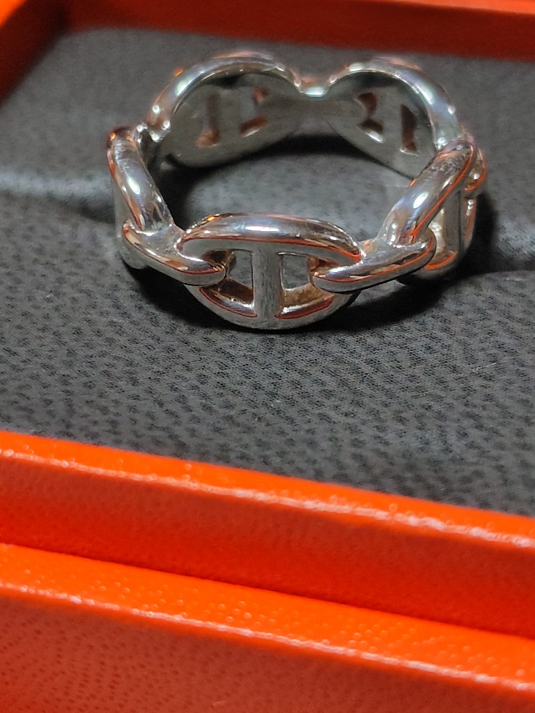 【手元で主張するタイムレスchain♡】HERMES リング HERMES エルメス リング アンシェネ PM Enchainee Ring