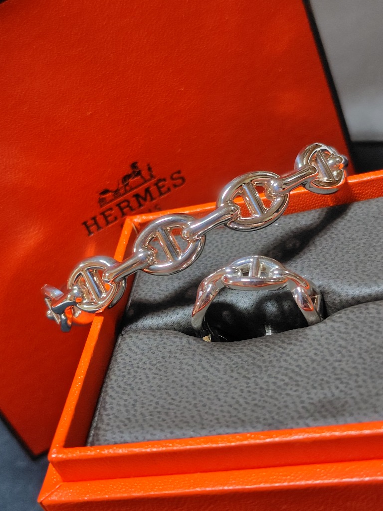 【鍵チャーム付きで映える存在感◇】 HERMES リングPM HERMES エルメス リング アンシェネ PM Enchainee Ring