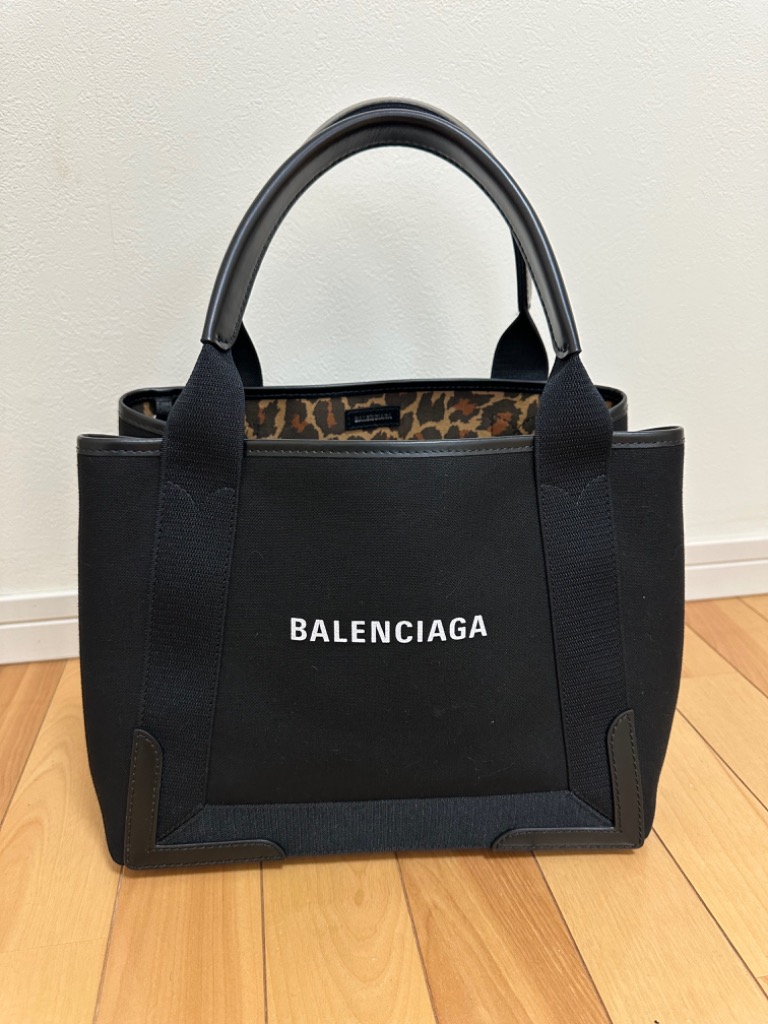Cバレンシアガ　BALENCIAGA ネイビースモールカバ　レオパード NAVY（BALENCIAGA） （美品） バレンシアガ BALENCIAGA ネイビー