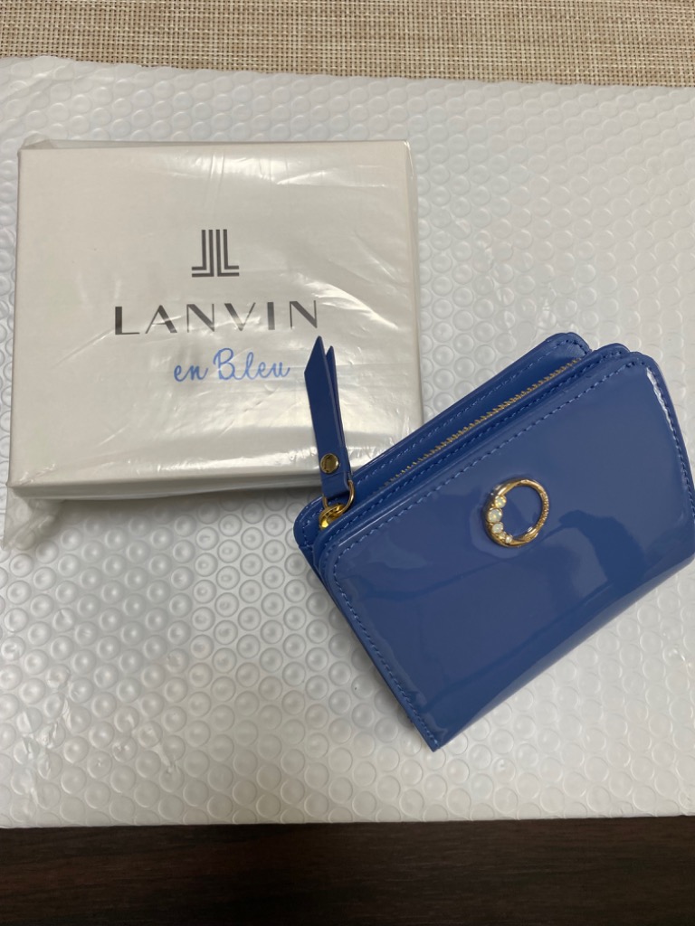 ランバンオンブルー 二つ折り財布 レヴール 本革 レディース 483553 LANVIN en Bleu エナメル 牛革 レザー_sale