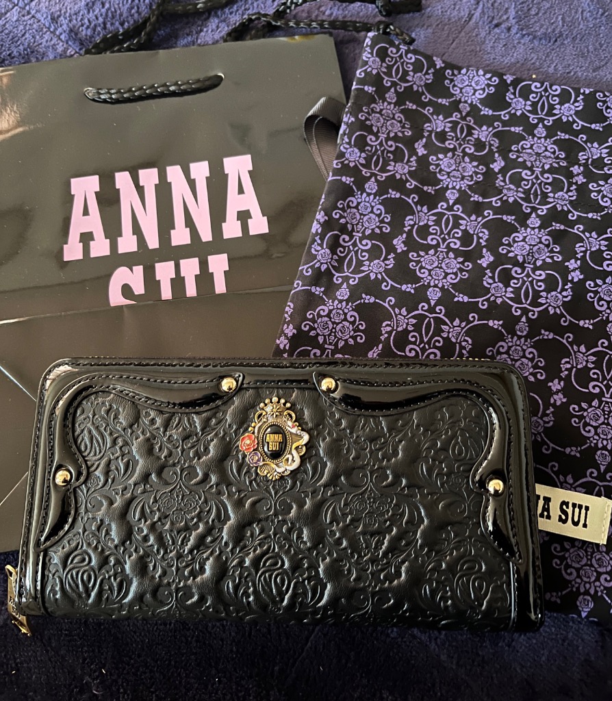 ANNA SUI アナスイ 長財布 ラウンドファスナー 本革 レディース