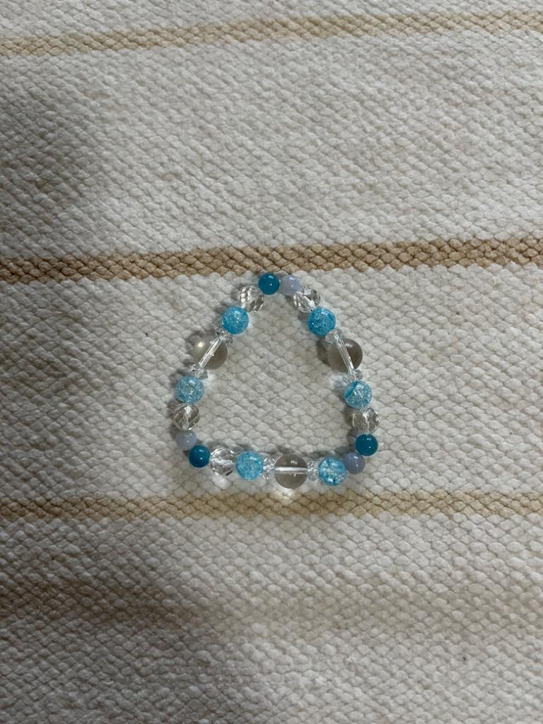人気水色✨癒し❣️青空❤️アクアマリン　ブレスレット 癒し ヒーリング」 ブルーレース アクアマリン ブレスレット