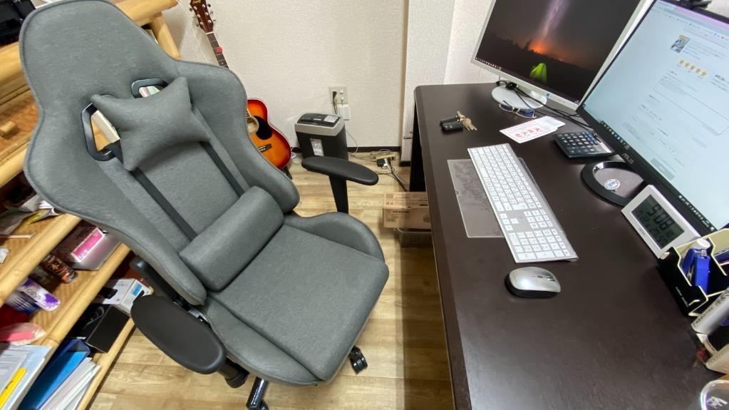 ゲーミングチェア ファブリック オットマン オフィスチェア おしゃれ デスクチェア 疲れない PCチェア 腰痛 椅子 チェア イス カームゼン