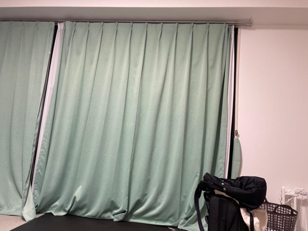 1級遮光 防炎 ドレープカーテン/遮光カーテン 〔幅100×丈210 cm 2枚