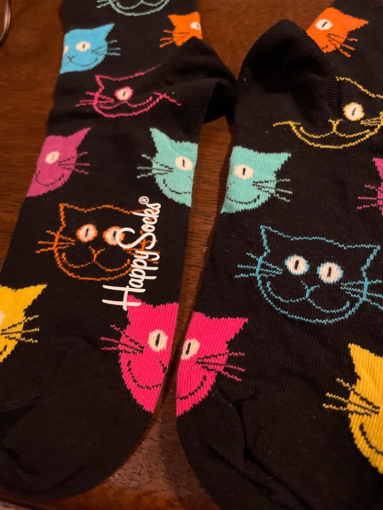 Happy Socks ハッピーソックス 靴下 レディース メンズ おしゃれ ソックス くつ下 可愛い クルー丈 カラフル カジュアル アニマル柄  キャット 猫 ブラック 黒 : 10201111-98 : 靴のSVEC - 通販 - Yahoo!ショッピング