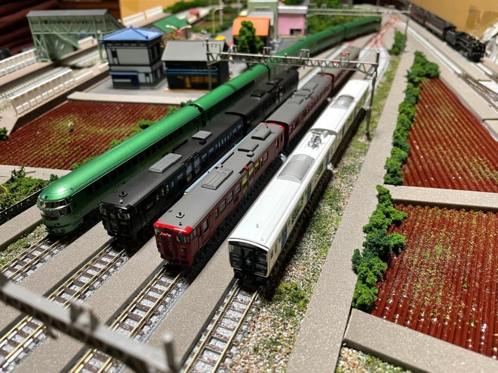鉄道模型 ジオラマレイアウト Ｎゲージ用 複線150x65cm 昭和の風景と4線ヤード（電動ポイント化済み＆DCフィーダー付属）  :TGR003:コレクターズショップサザン 通販 