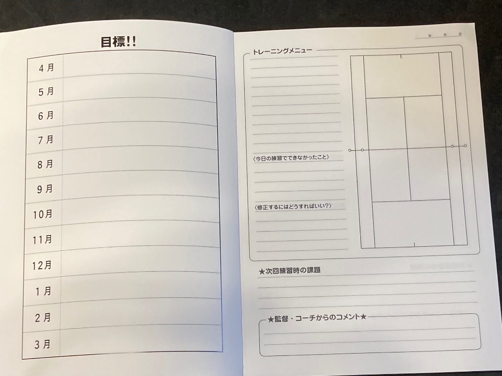 テニスノート3冊セット B5 ミシン綴じタイプ : セカンドライブス