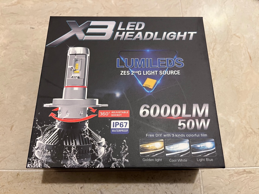 e-auto fun LEDヘッドライト X3 フォグランプ H4 H1 H3 H7 H8