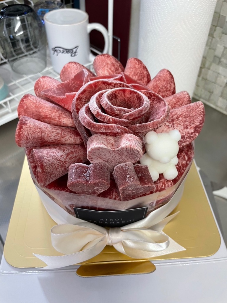 敬老の日 カード選択可 ギフト プレゼント 牛タン肉ケーキ 約