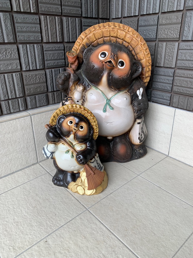 信楽焼 11号熊手狸 たぬき タヌキ 狸 開運 縁起物 可愛い 陶器 商売