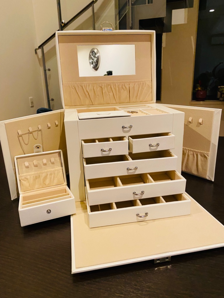 ジュエリーボックス 収納 ケース レザー 5段 アクセサリー