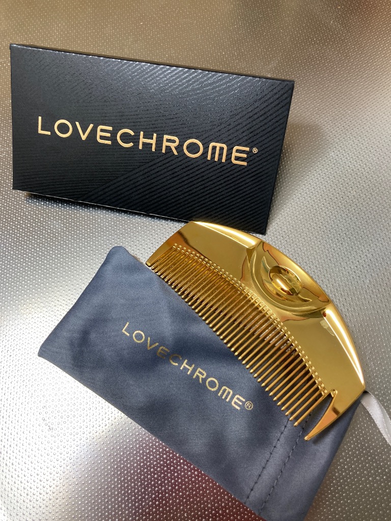 LOVECHROME ゴールドコーム ツキ　収納袋付き　ラブクロム ラブクロム コームケース(ツキ)