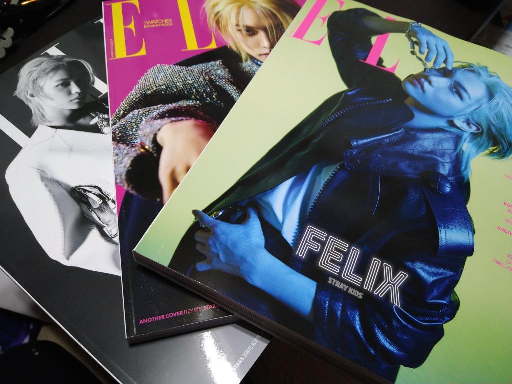 当店特典 3種SET ELLE 2023.5月号 表紙 Stray Kids Felix, ITZY YEJI 和訳付き 送料無料 韓国雑誌  ストレイキッズ スキズ フィリックス ピリ イッチ イェジ JYP