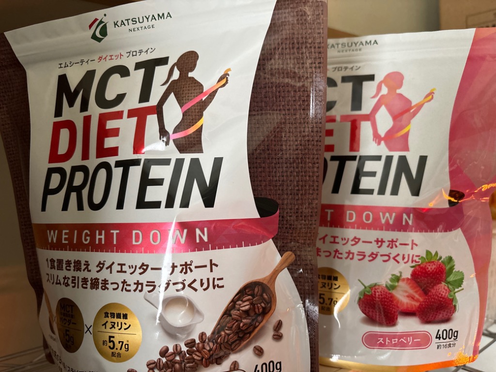 MCTダイエットプロテイン ウェイトダウン ストロベリー味 400g - 最