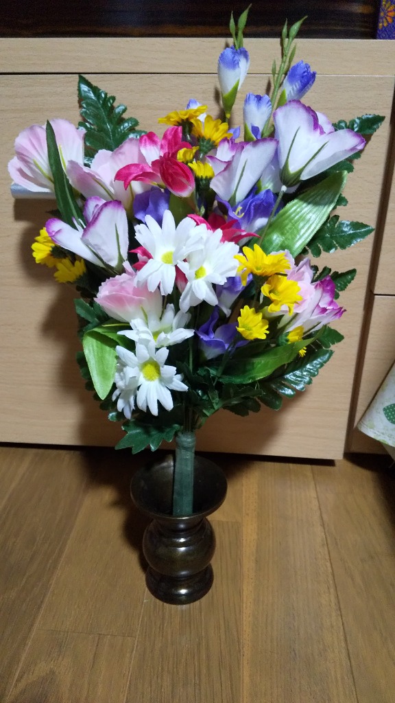 仏花 造花 グラジオラスとトルコキキョウの花束 一本(一束) お墓