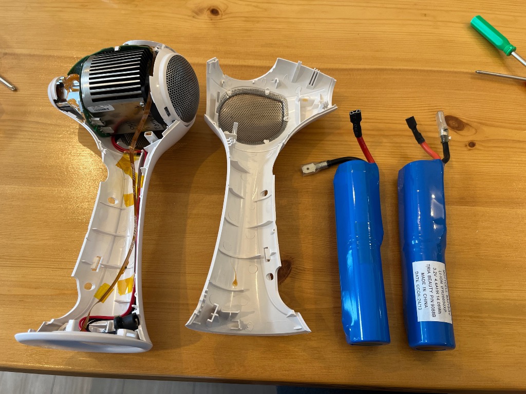 ★送料無料‼ バッテリー交換済み‼ トリア レーザー脱毛器 グレー LHR4.0 トリア・パーソナルレーザー脱毛器4X 互換バッテリー 新品