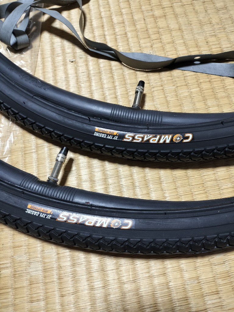 自転車 タイヤ 27インチ チューブ リムゴム 各2本セット 27×1 3