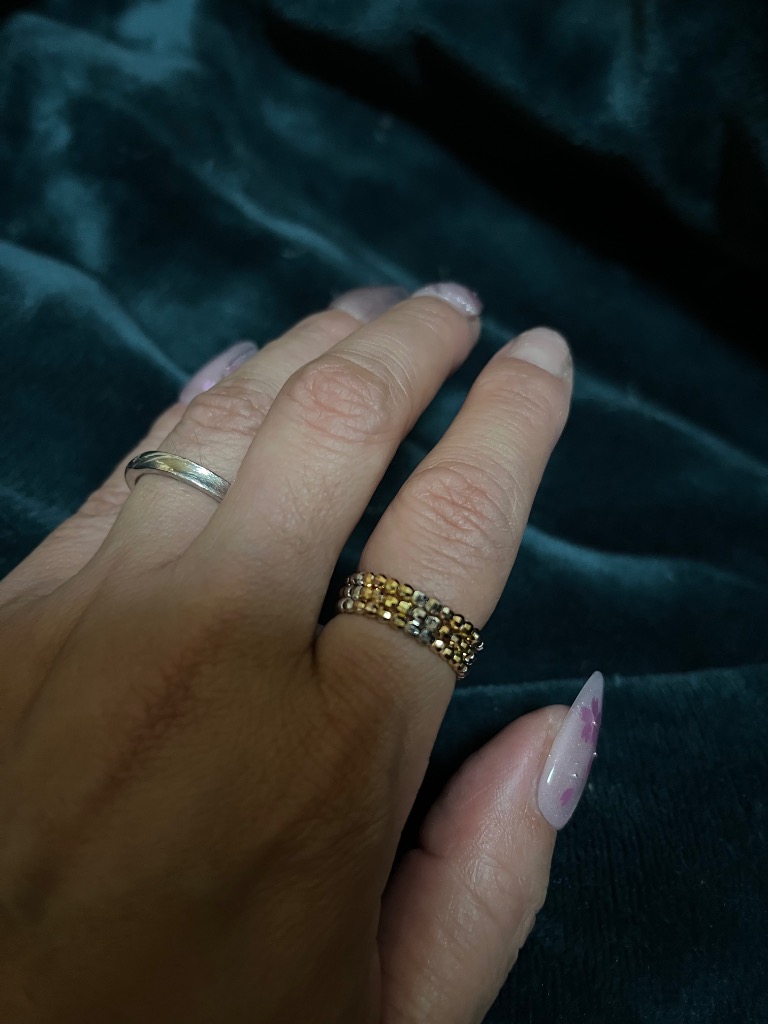 K18弾力リング　指輪　シンプル　キラキラ　ミラーボール　13号 Zero様専用 K18弾力リング 指輪 シンプル キラキラ ミラーボール