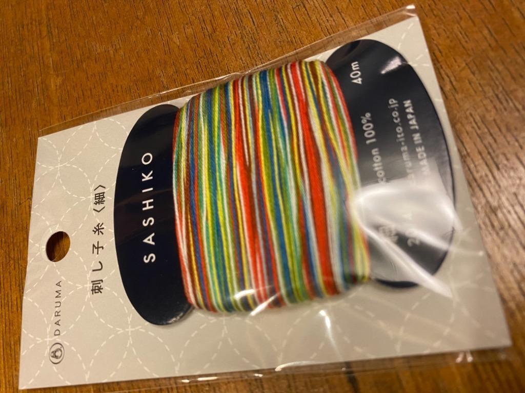 購入 DARUMA ダルマ 刺し子糸 細 カード巻 8色カスリ 紙ふうせん 2400-501 七夕 2400-502 お裁縫 おうち時間 いと カラフル  ccps.sn
