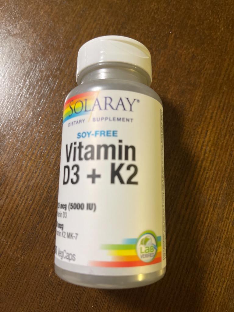 ソラレー ビタミンD3  K2 5000IU ベジタブルカプセル 60粒 Solaray Vitamin D3 + K2 ビタミンD ビタミンK  健康 サプリ :SO-38584:アメリカサプリ専門スピードボディ - 通販 - Yahoo!ショッピング