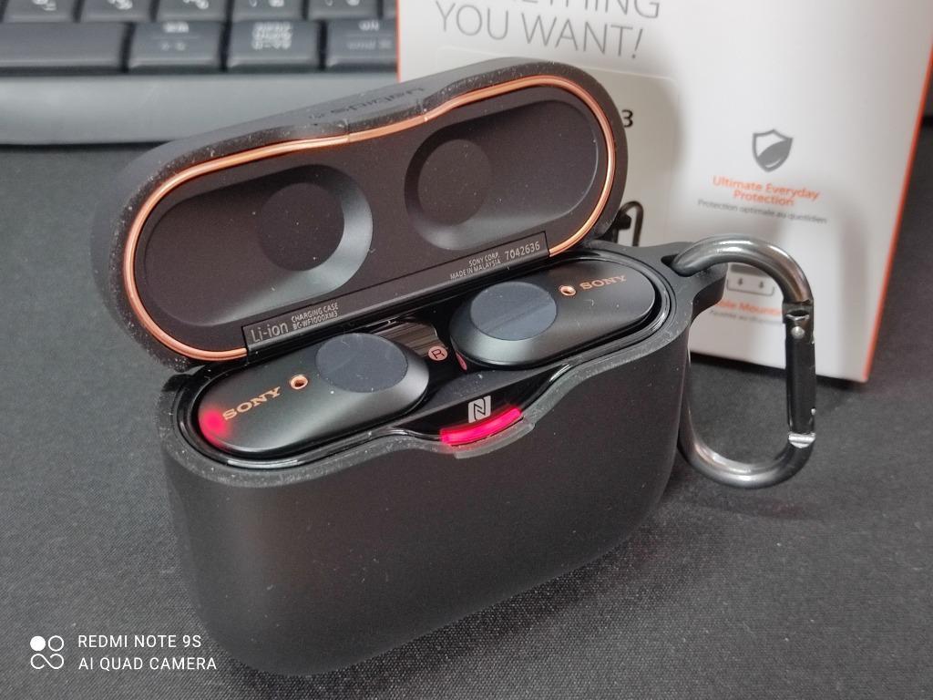 Spigen] Sony WF-1000XM3 ケース (カラビナ リング付き