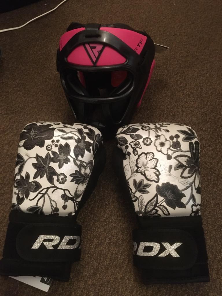 FLOWER BOXING GLOVE BK PINK LINE | 競技別商品,ボクシング