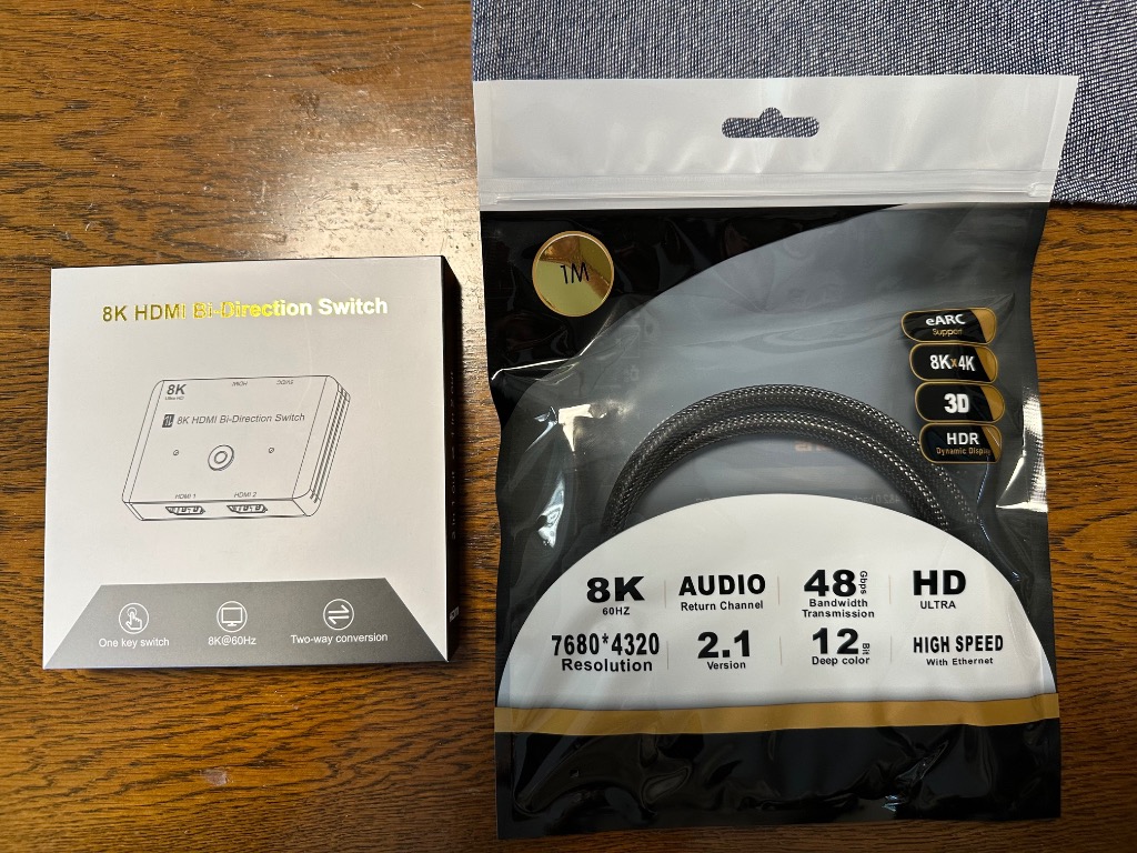 hdmi 分配器 双方向 8K 60HZ 4k 120hz 2.1 切替器 2入力1出力/2