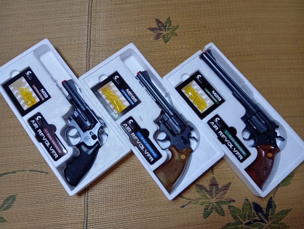 エアガン6個！美品 クラウンモデル S&W M66 4インチ シルバー ウッドタイプグリップ