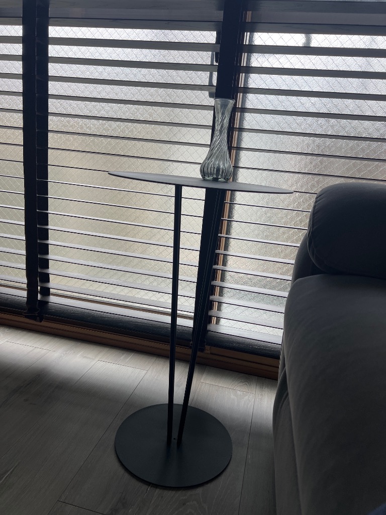 サイドテーブル 直径33cm 高さ58cm スチールテーブル アイアン
