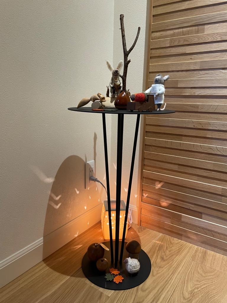 サイドテーブル 直径33cm 高さ58cm スチールテーブル アイアン