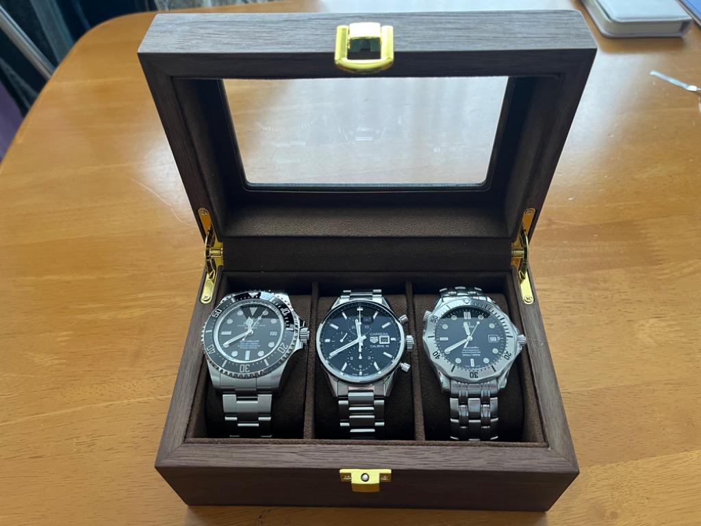 時計ケース 木製 腕時計 収納ケース 3本収納 高級ウォッチボックス プレゼント ギフト インテリア コレクション ディスプレイ 展示 メンズ  レディース おしゃれ