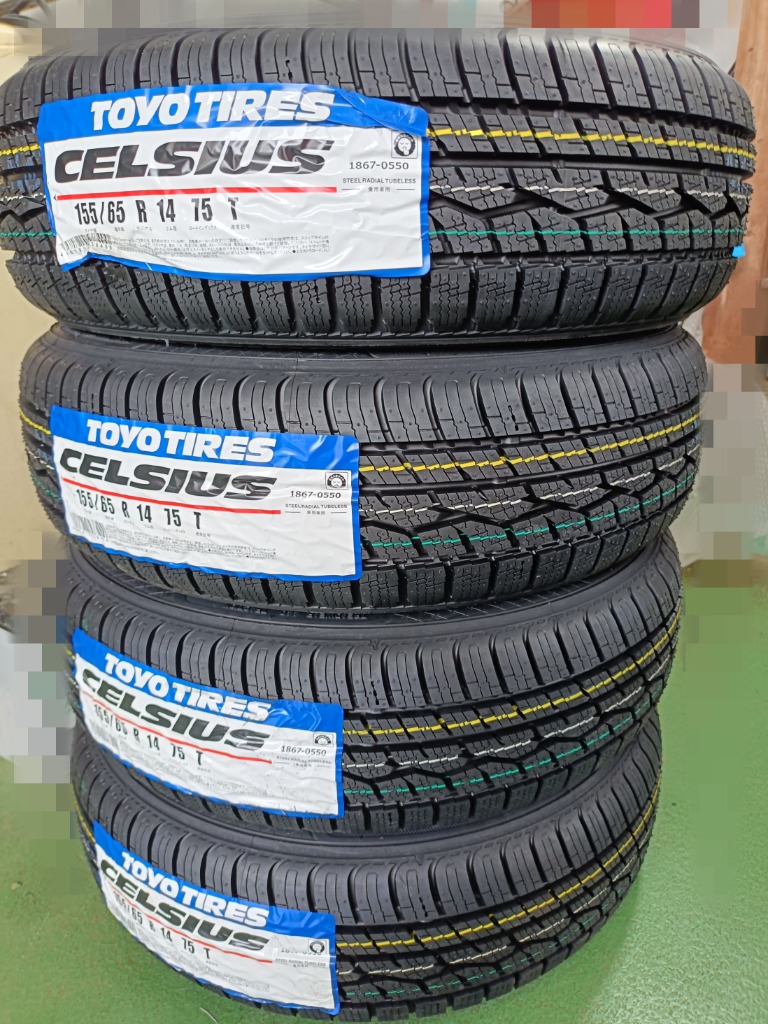 【全国送料無料】155/65R14 トーヨー中古タイヤ4本 CELSIUS 4本セット トーヨータイヤ 155/65R14 75T セルシアス
