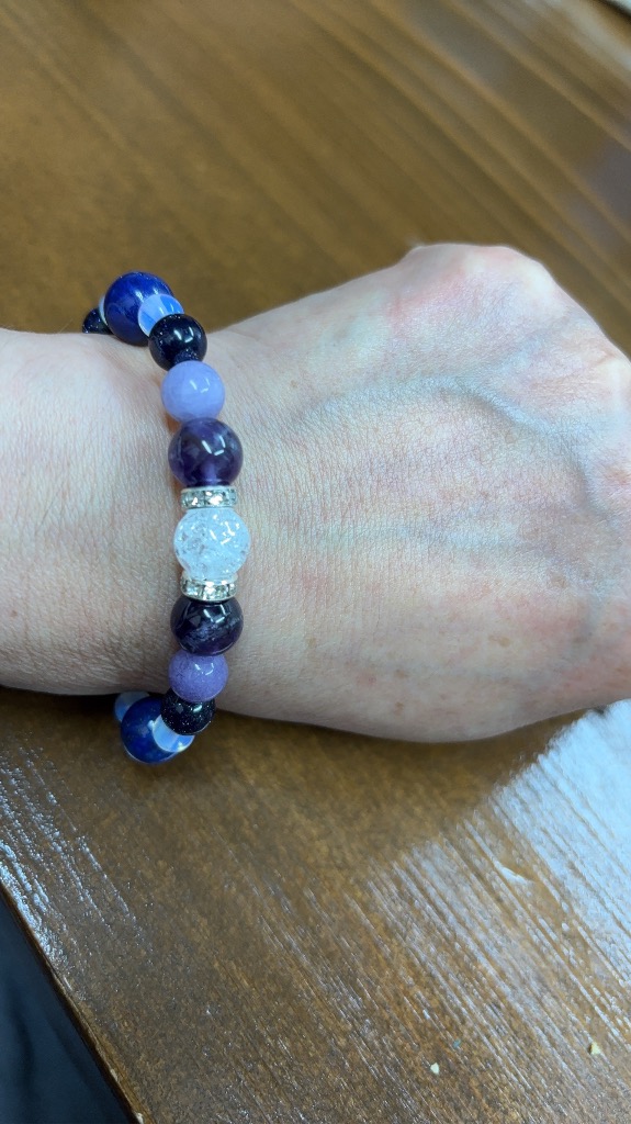 天然石 パワーストーン ブレスレット アメジスト ラピスラズリ アクア