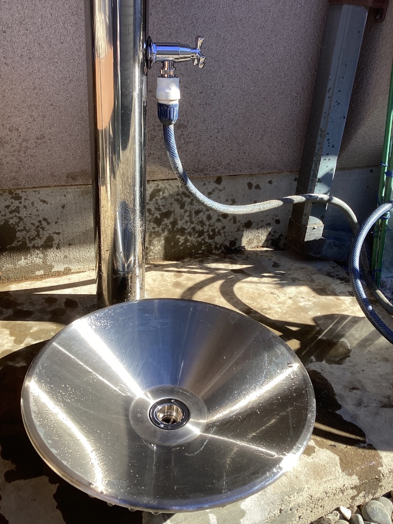 もりやん　シャインパン　ステンレス　ガーデンパン　水栓パン　立水栓パン 水受け ガーデンパン シャインパン ステンレス製 水受けのみ