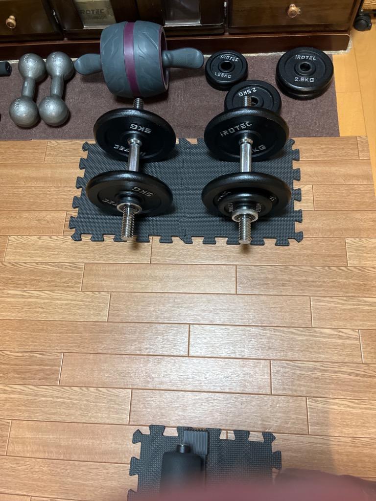 IROTEC アイロテック　ダンベル　鉄アレイ 10kg 20kg セット ダンベル20kg セット (アイアン) 片手10kg×2個セット IROTEC