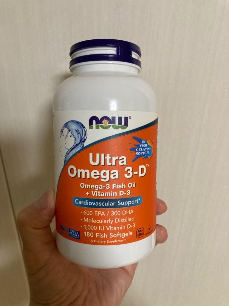 生まれのブランドで DHA EPA サプリ ウルトラオメガ3-D 180粒 NOW Foods ナウフーズ