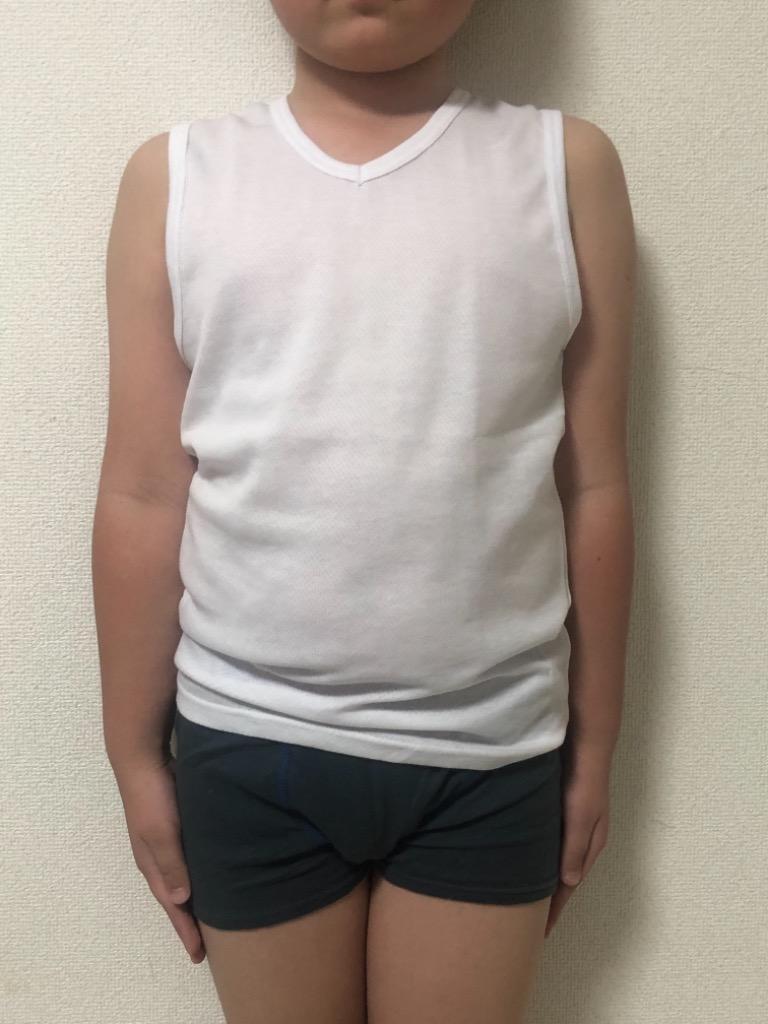 キッズ 下着 ランニングシャツ 男の子 2枚組 130cm〜160cm (タンクトップ 子供 肌着 インナー 小学生 Vネック 白 無地 メッシュ)  (在庫限り) :air291:すててこねっと ヤフー店 通販 