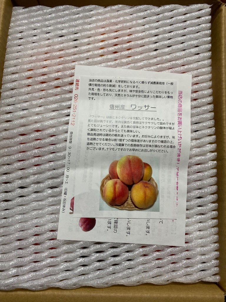 長野県産 ワッサー 約2kg 送料無料 桃 希少品種 : 旬彩ねっと