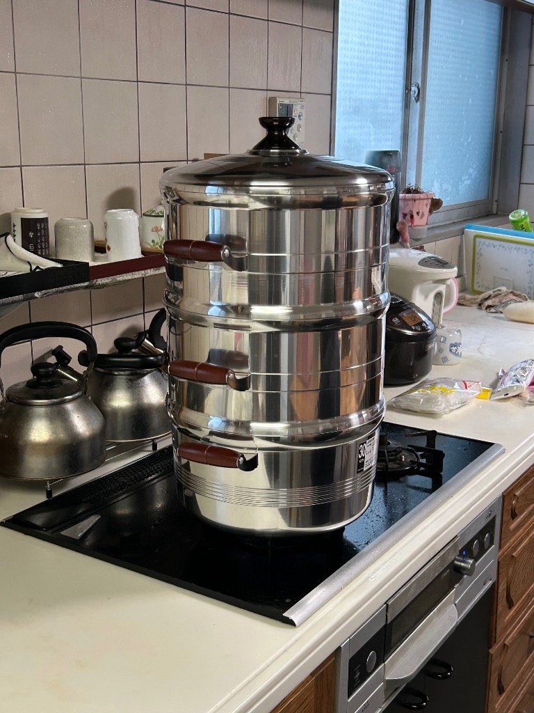 公徳セイロ (DX長生セイロ) デラックス 二重セット 30cm (蓋1、体2、竹