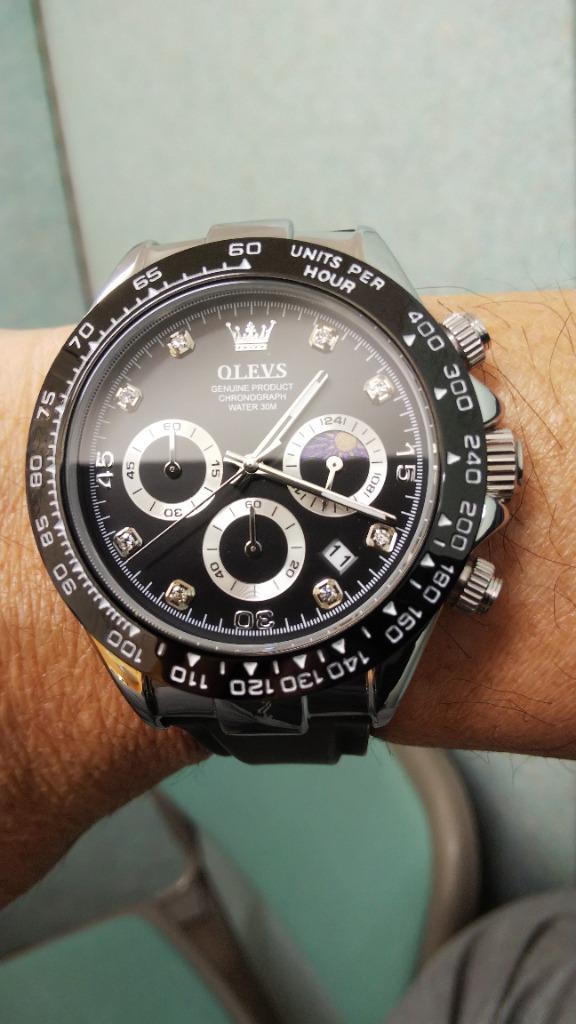 腕時計 メンズ かっこいい 多機能 防水 ラバーベルト クロノグラフ 