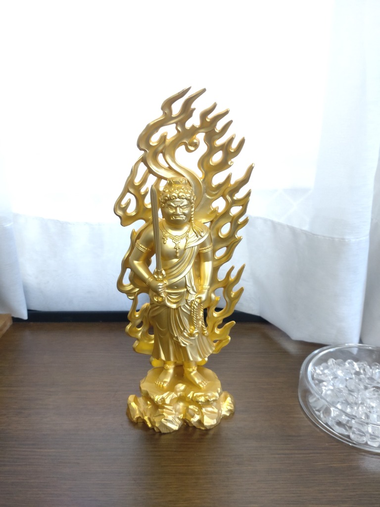 不動明王，「秀雲」作，金属製 楽天市場】不動明王 合金製青彩色 15.5cm【牧田秀雲作】 高さ