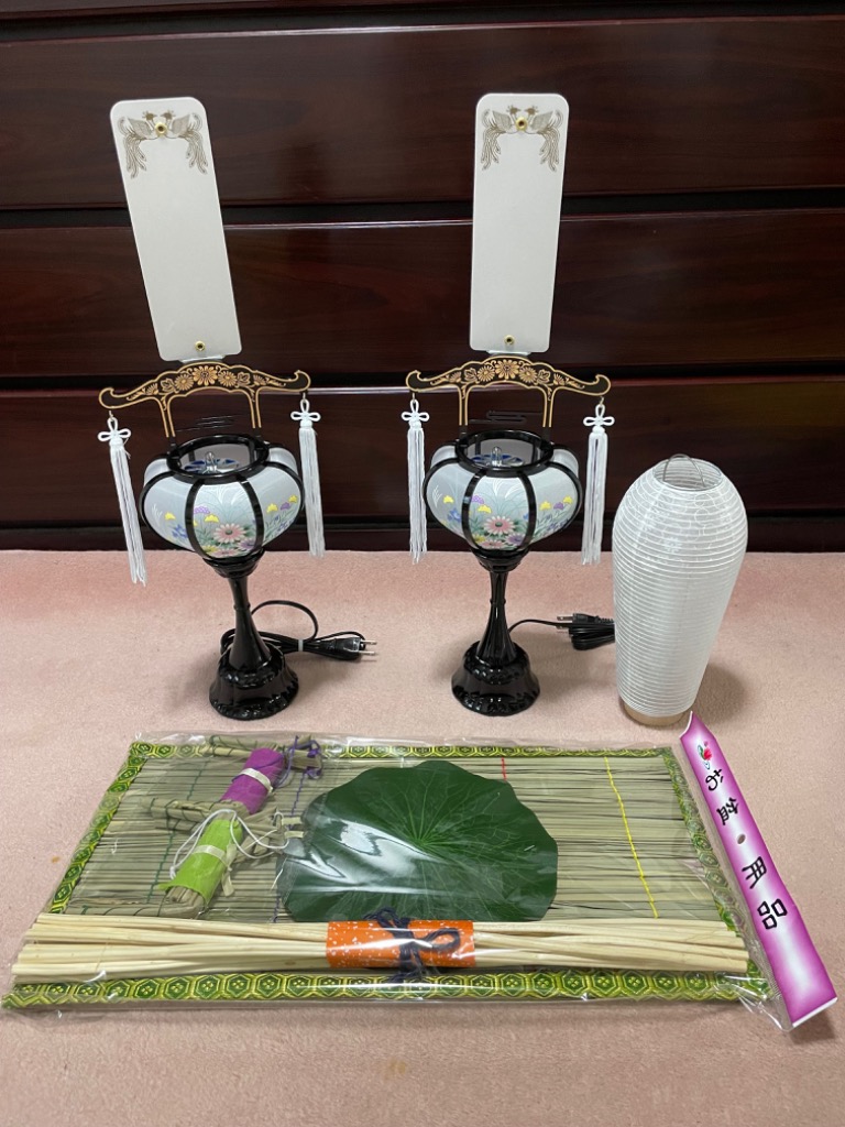 仏壇屋 滝田商店 盆提灯 コンパクト 初盆セット 新盆セット 3点