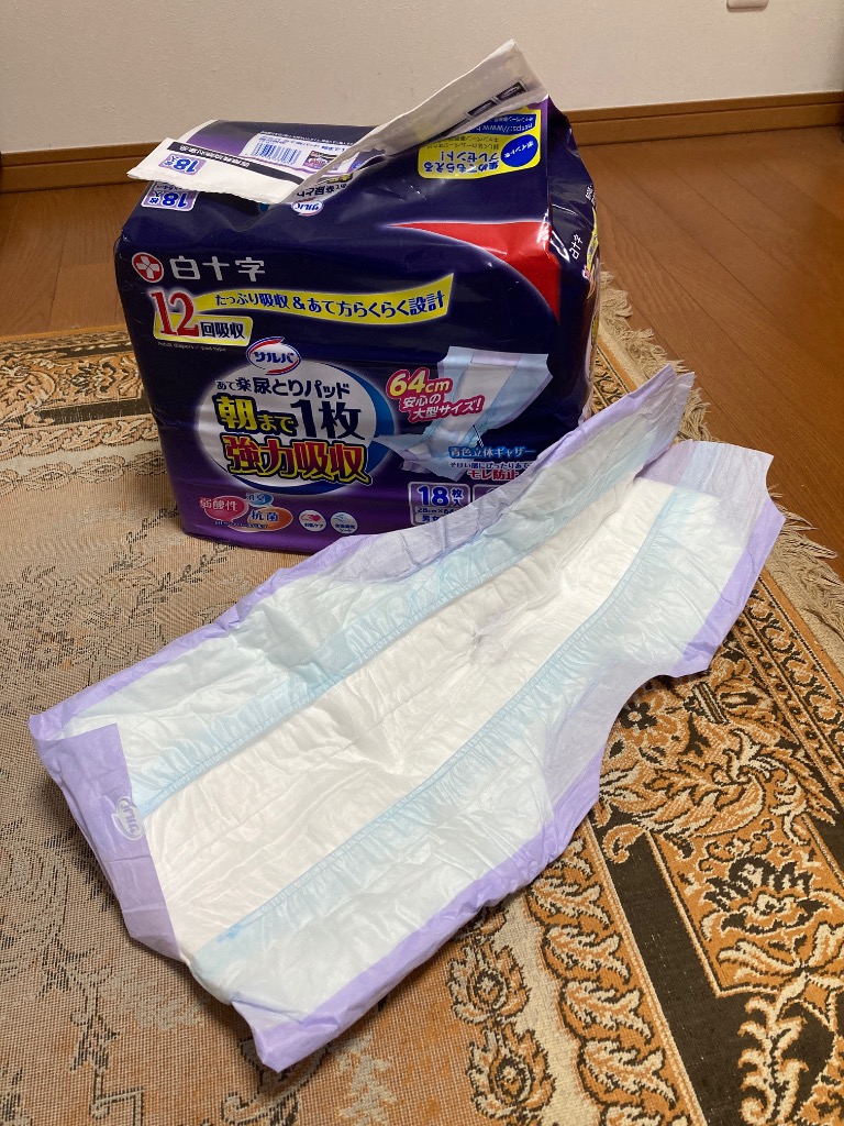 白十字 サルバ あて楽尿とりパッド 朝まで1枚 強力吸収 1セット