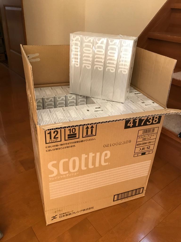 魅了 スコッティ ティシュー 400枚 200組 5箱 ホワイトパッケージ 日本