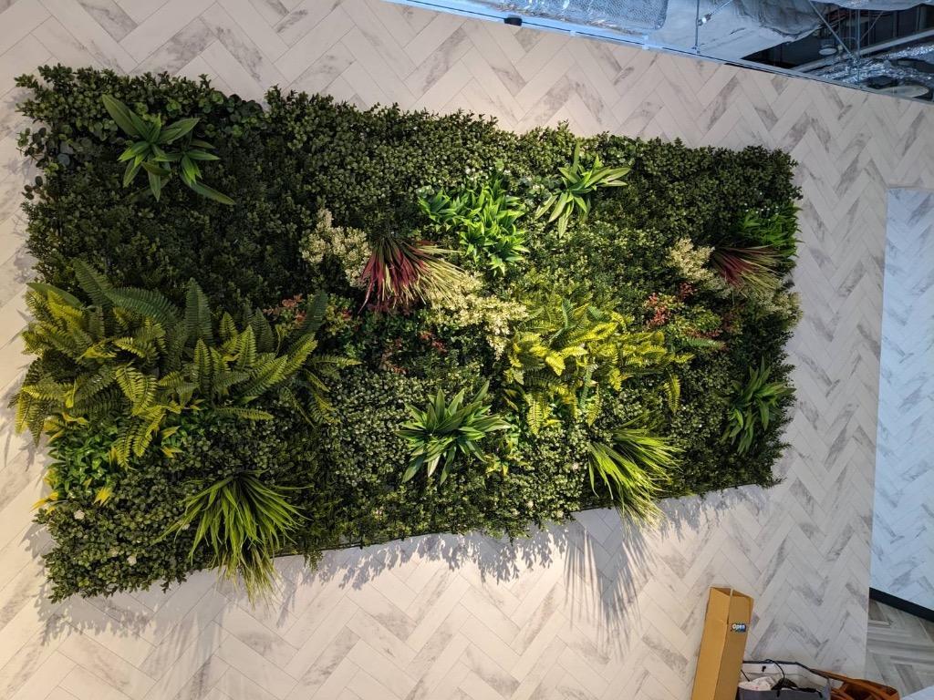 保障できる】 フェイクグリーン 壁掛け 100×100 ウォールグリーン 大型 観葉植物 造花 ウォールアート DIY 植物 おしゃれ 壁面  アートパネル グリーンパネル インテリア