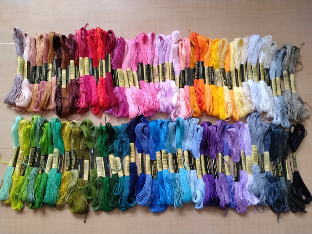 布と糸の人気手芸セレクト100 刺繍糸 刺しゅう糸 100束 100色 100本 セット クロスステッチ